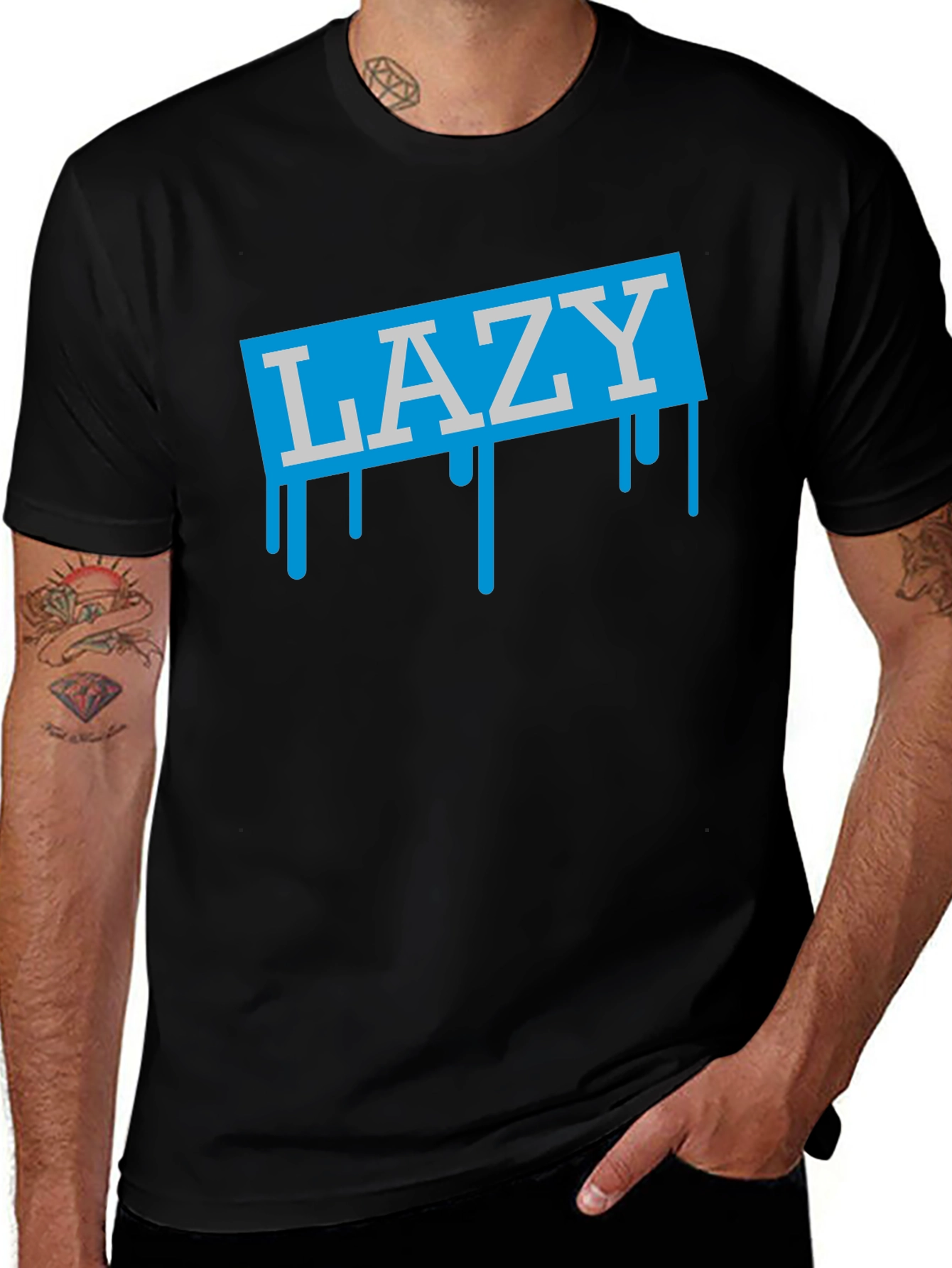 LAZY Drip Graphic T-Shirt - Mens Casual Tee