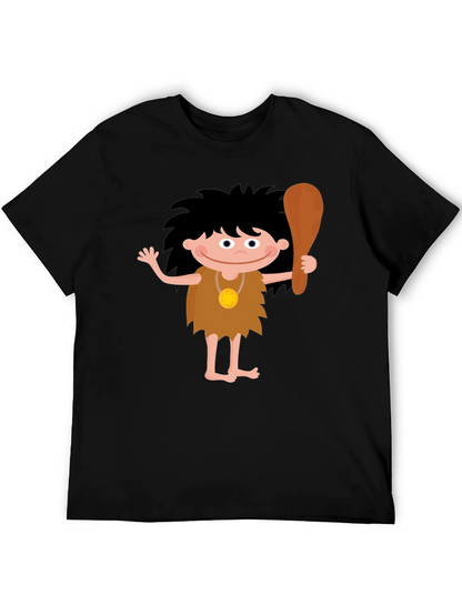 Cartoon Caveman Graphic T-Shirt