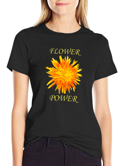 Flower Power Graphic T-Shirt - Black