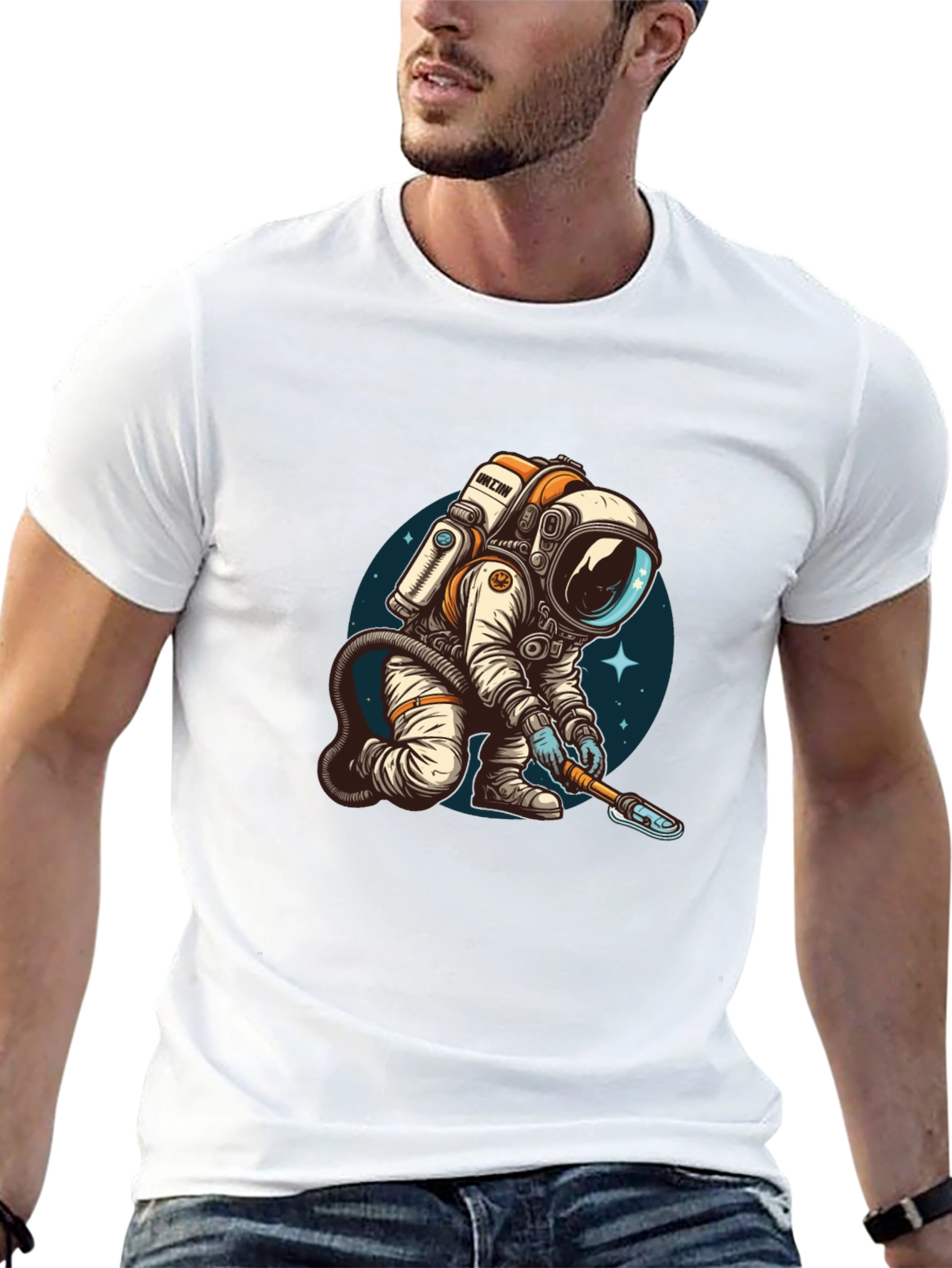 Astronaut Digging T-Shirt - Cool Space Design!