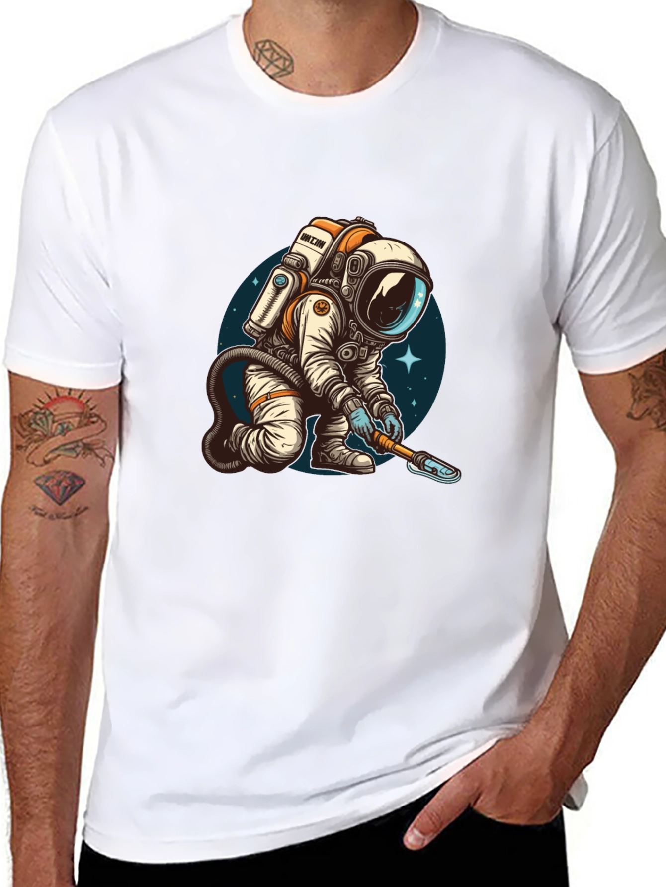 Astronaut Digging T-Shirt - Cool Space Design!