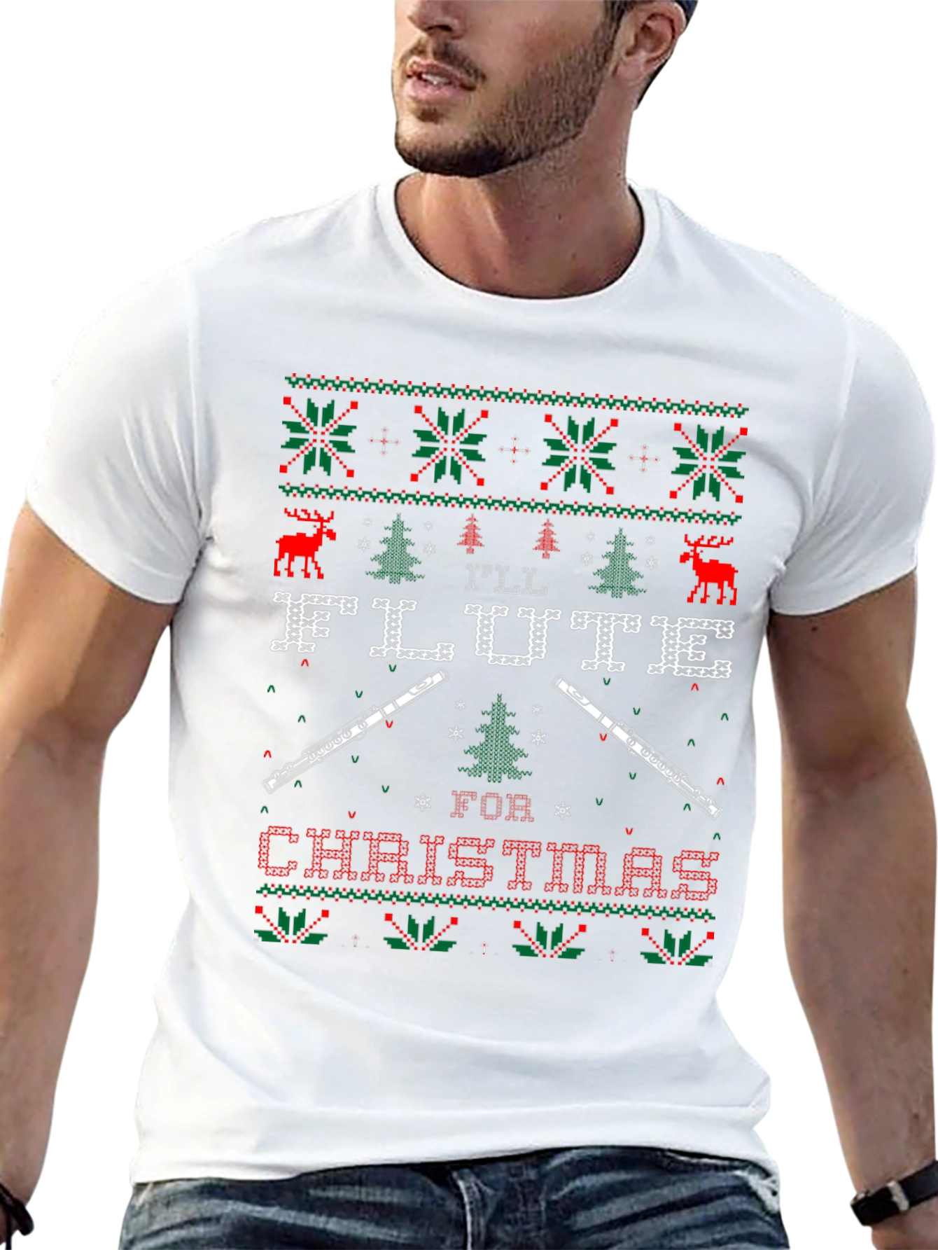 Flute Ugly Christmas Sweater T-Shirt