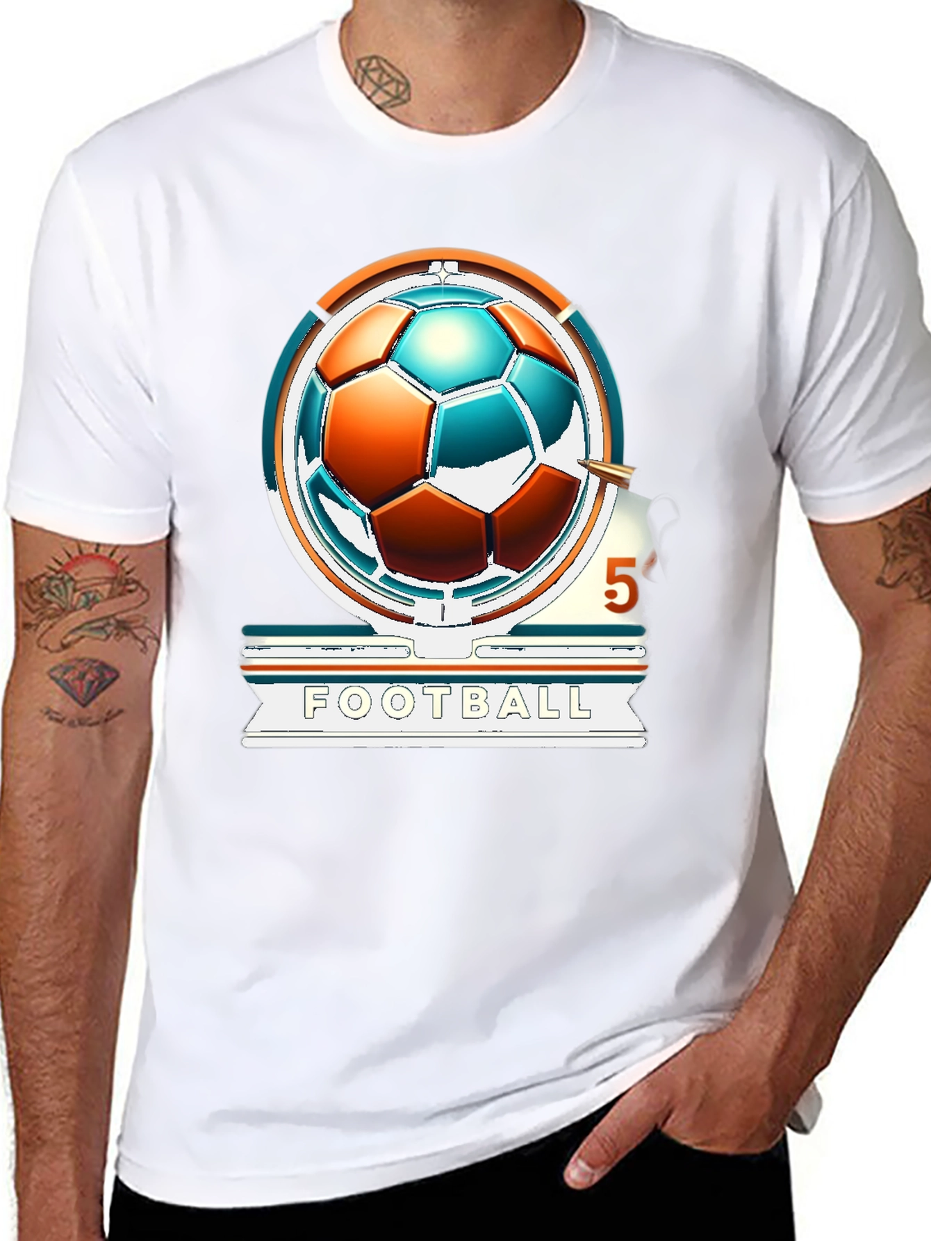 Football Graphic T-Shirt - Black Cotton Tee