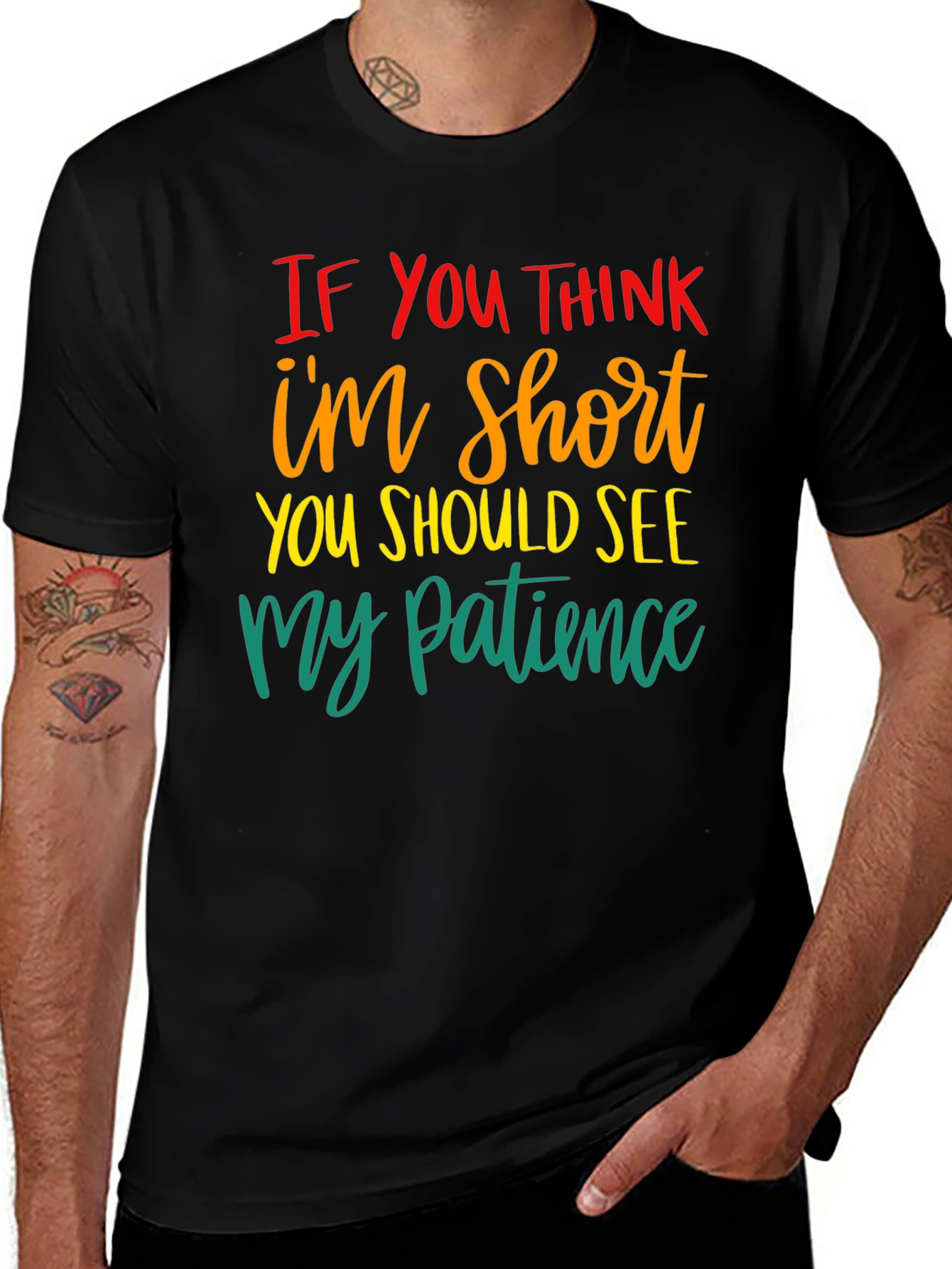 Humorous Short Patience Graphic T-Shirt