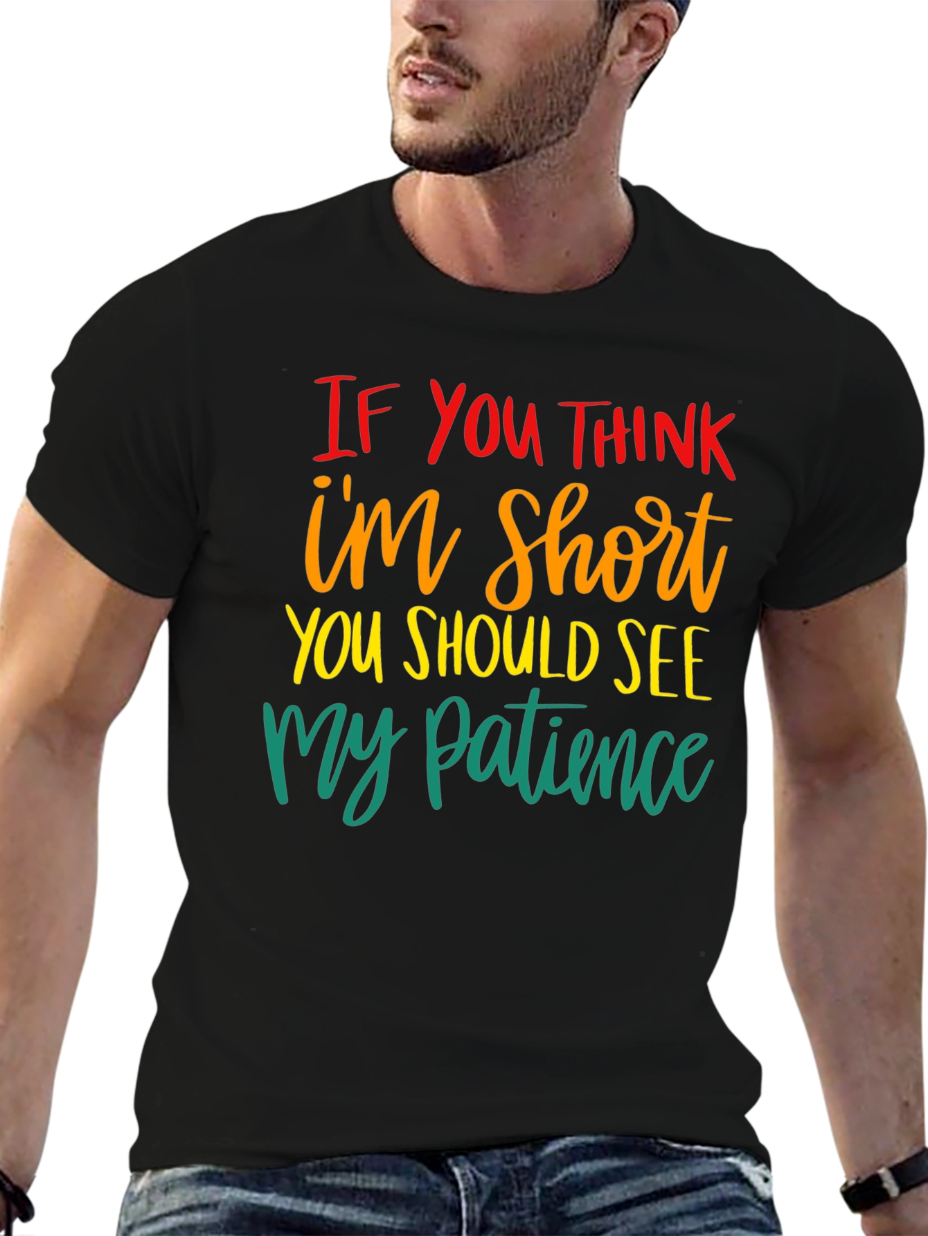 Humorous Short Patience Graphic T-Shirt