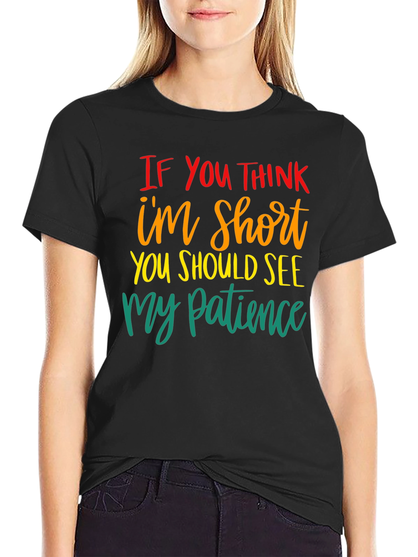 Humorous Short Patience Graphic T-Shirt