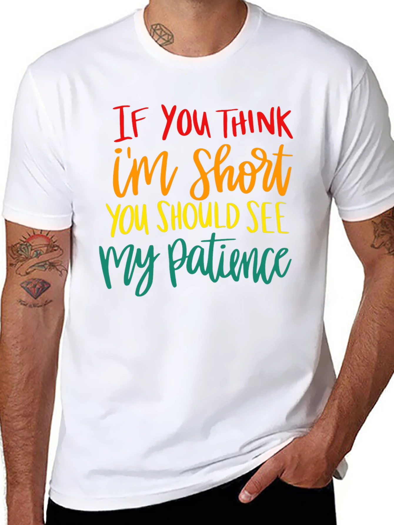 Humorous Short Patience Graphic T-Shirt