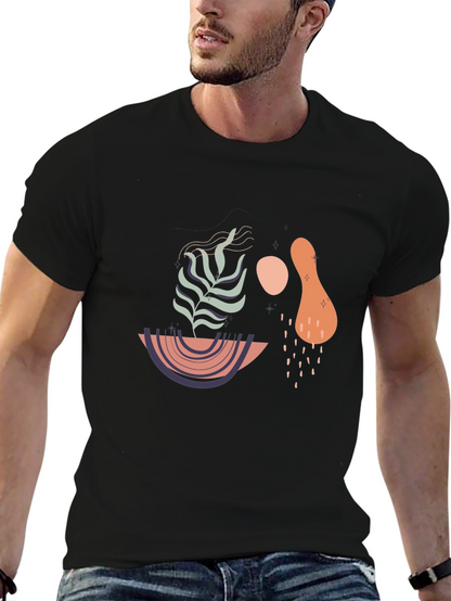 Abstract Graphic Print T-Shirt - Modern Art Tee