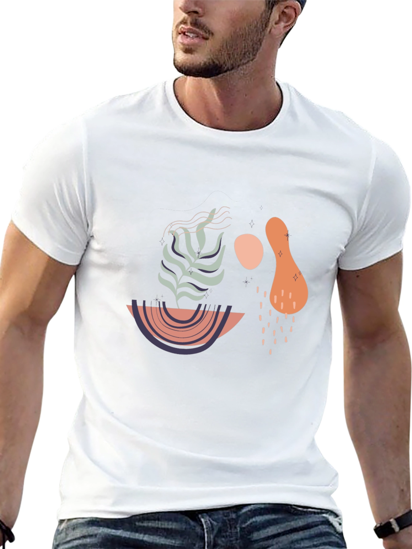 Abstract Graphic Print T-Shirt - Modern Art Tee