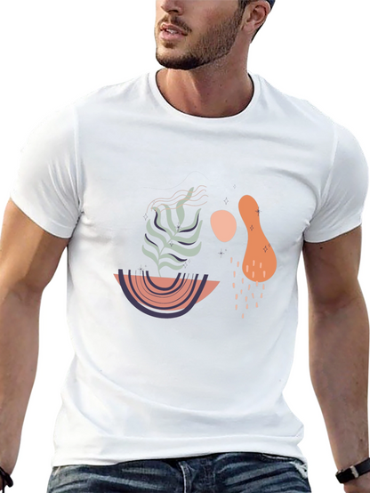 Abstract Graphic Print T-Shirt - Modern Art Tee