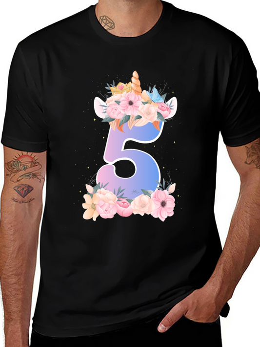 Unicorn Number 5 Birthday Shirt