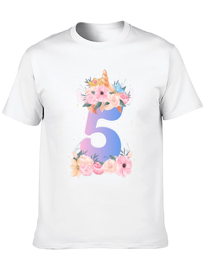 Unicorn Number 5 Birthday Shirt