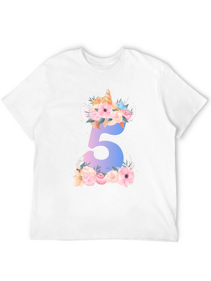 Unicorn Number 5 Birthday Shirt