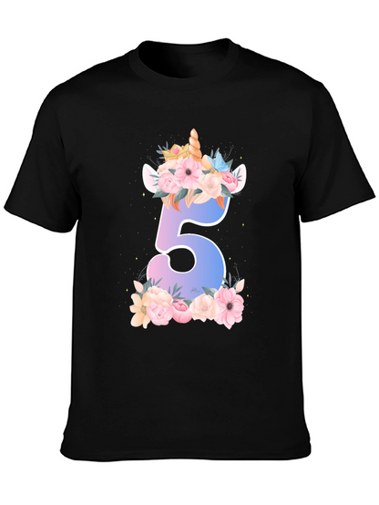 Unicorn Number 5 Birthday Shirt