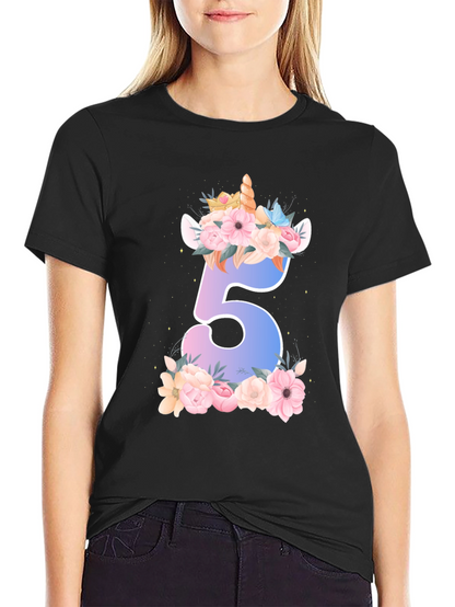 Unicorn Number 5 Birthday Shirt