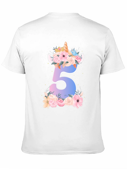 Unicorn Number 5 Birthday Shirt