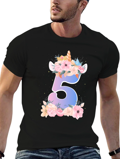 Unicorn Number 5 Birthday Shirt