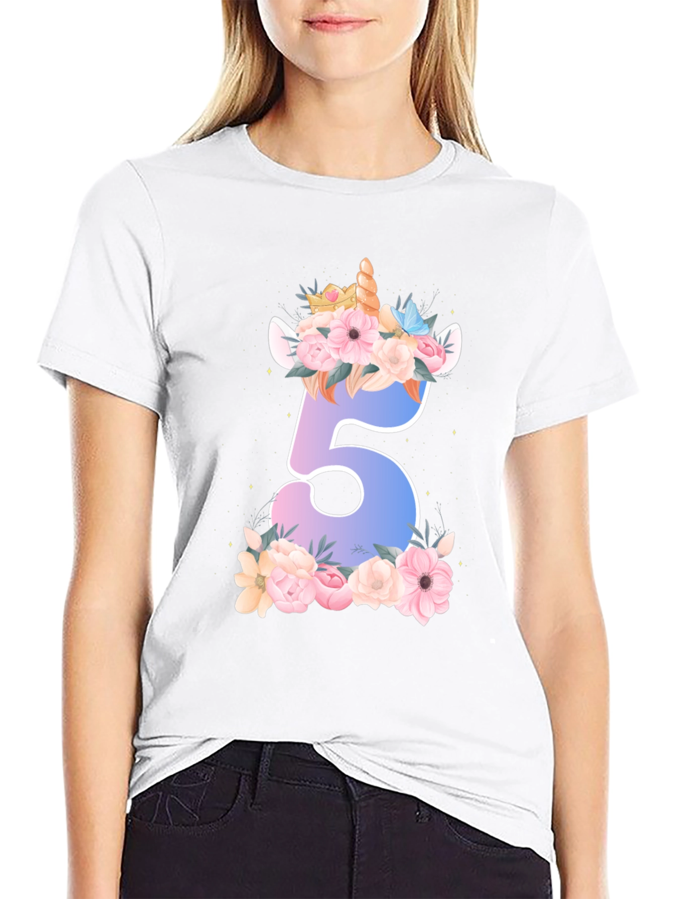 Unicorn Number 5 Birthday Shirt
