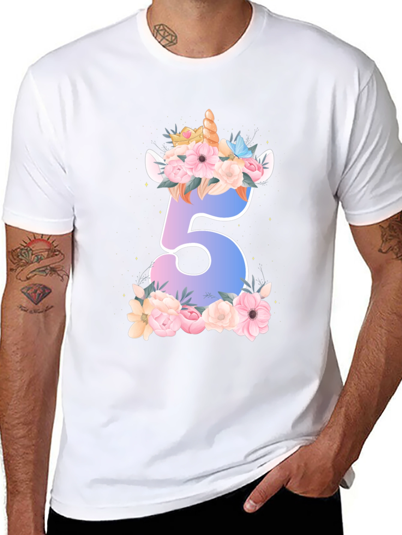 Unicorn Number 5 Birthday Shirt