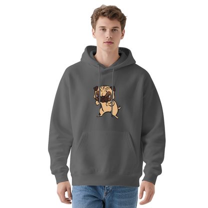Funny Grumpy Pug Fighting Cartoon Hoodie
