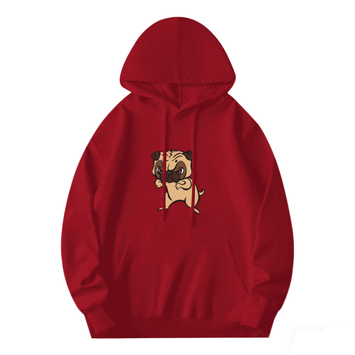 Funny Grumpy Pug Fighting Cartoon Hoodie