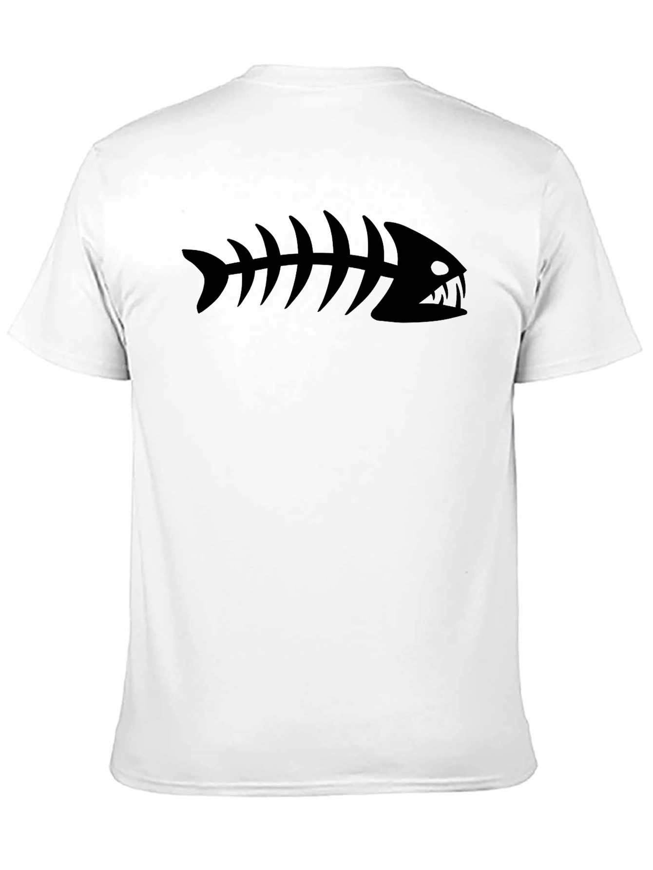 Black Fish Skeleton Graphic T-Shirt
