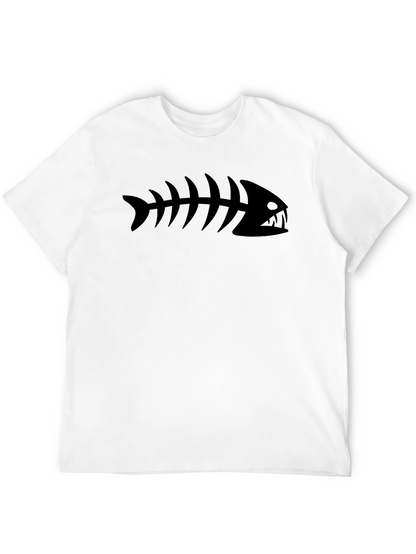 Black Fish Skeleton Graphic T-Shirt