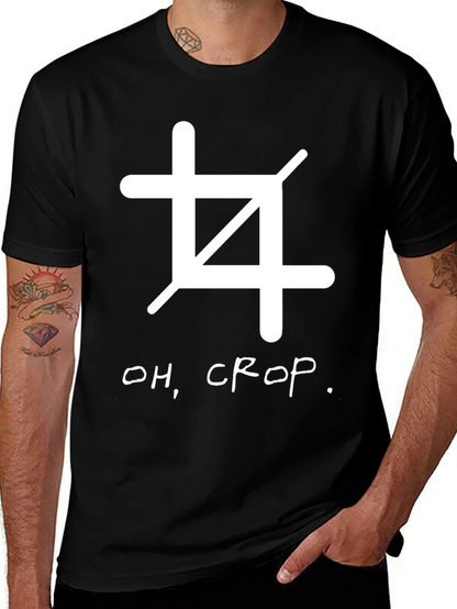 Oh Crop! Black Graphic Tee
