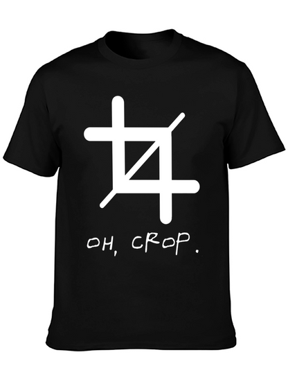 Oh Crop! Black Graphic Tee