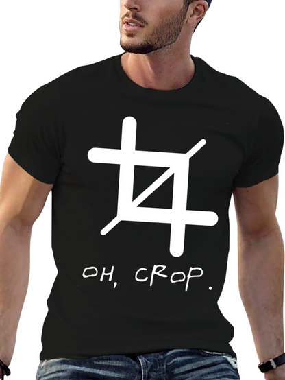 Oh Crop! Black Graphic Tee