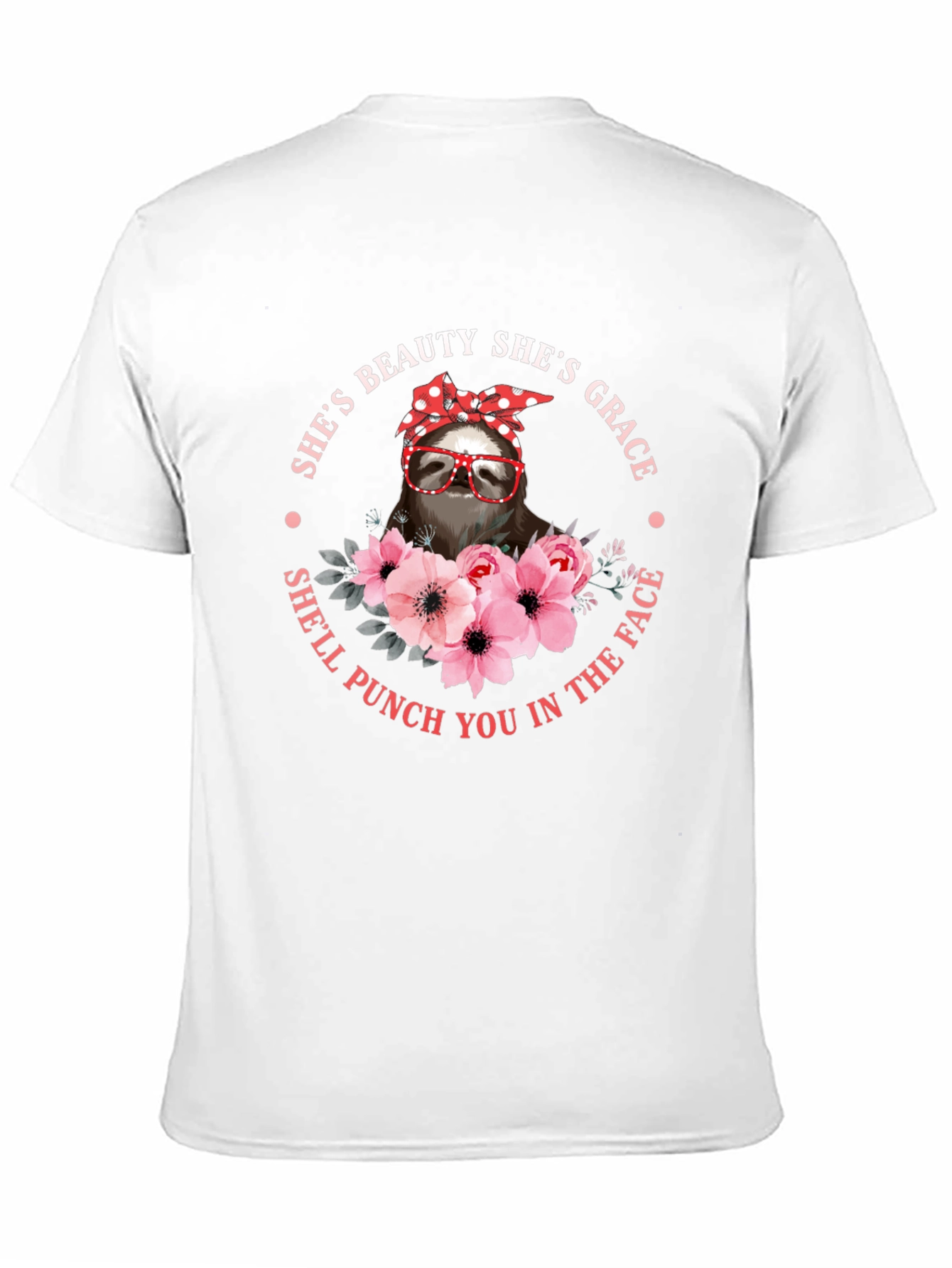 Sloth Beauty Grace Punch T-Shirt - Funny Womens Tee