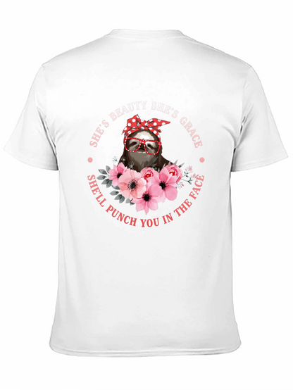 Sloth Beauty Grace Punch T-Shirt - Funny Womens Tee