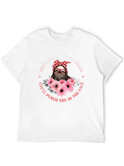 Sloth Beauty Grace Punch T-Shirt - Funny Womens Tee