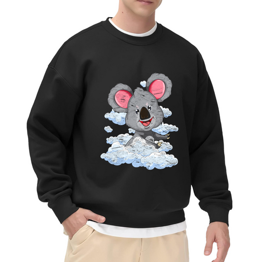 Cute Koala on Clouds Crewneck Sweatshirt - Kawaii Animal Art Pastel Pullover