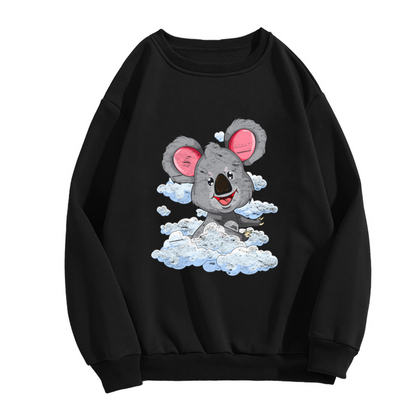 Cute Koala on Clouds Crewneck Sweatshirt - Kawaii Animal Art Pastel Pullover