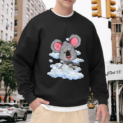 Cute Koala on Clouds Crewneck Sweatshirt - Kawaii Animal Art Pastel Pullover