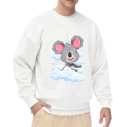 Cute Koala on Clouds Crewneck Sweatshirt - Kawaii Animal Art Pastel Pullover