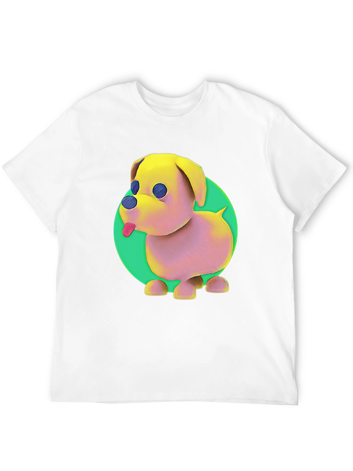Cartoon Dog Graphic Tee - Black