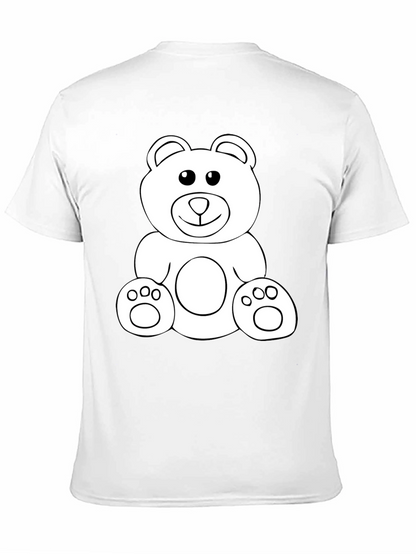 Teddy Bear Graphic Tee - Black Cotton Comfort