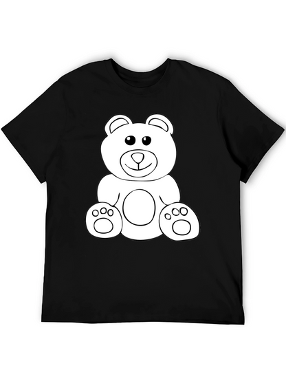 Teddy Bear Graphic Tee - Black Cotton Comfort