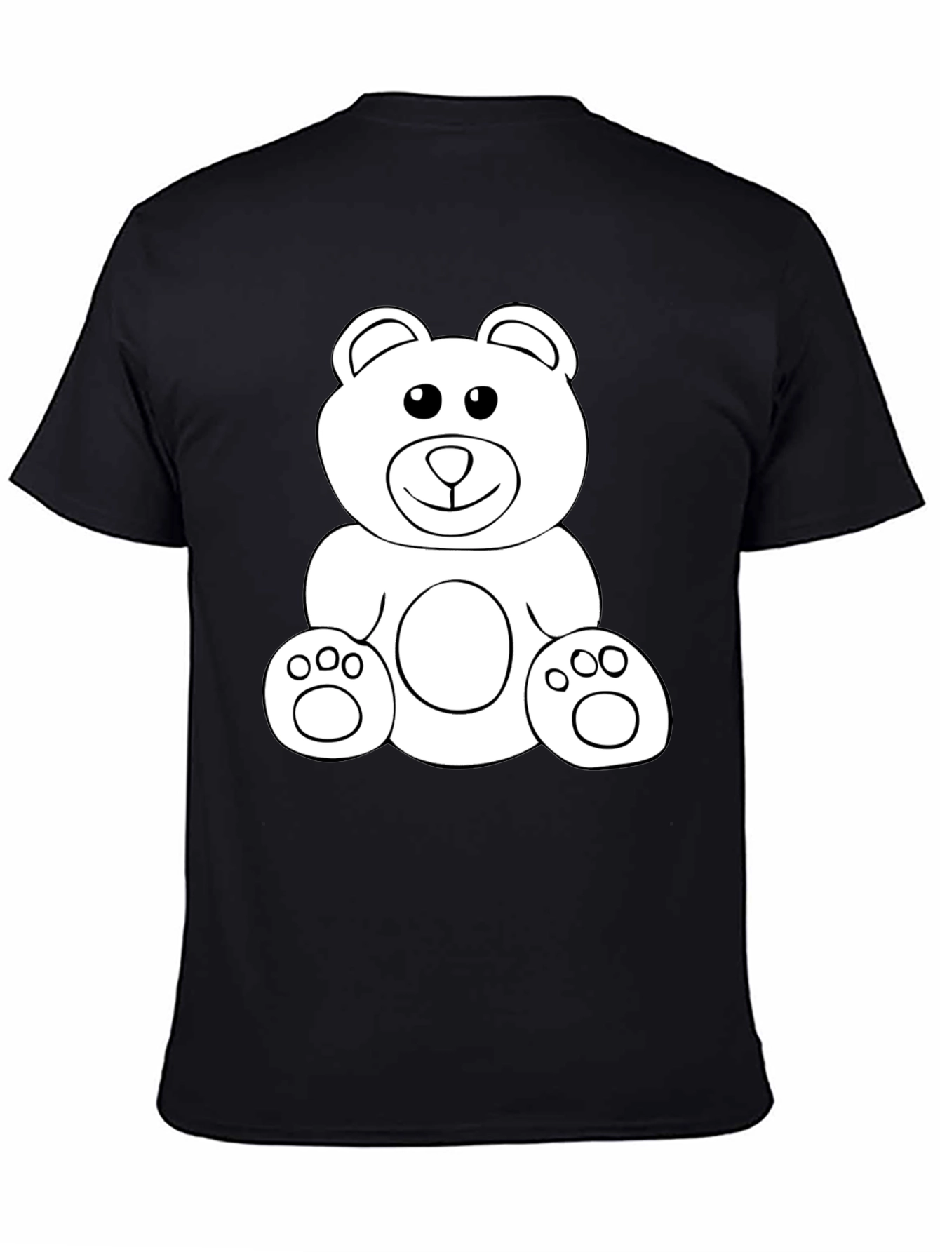 Teddy Bear Graphic Tee - Black Cotton Comfort