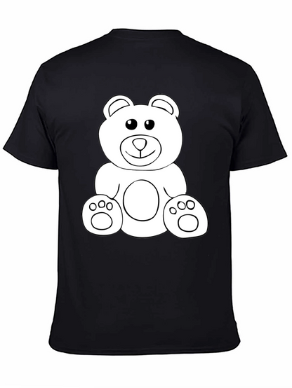 Teddy Bear Graphic Tee - Black Cotton Comfort