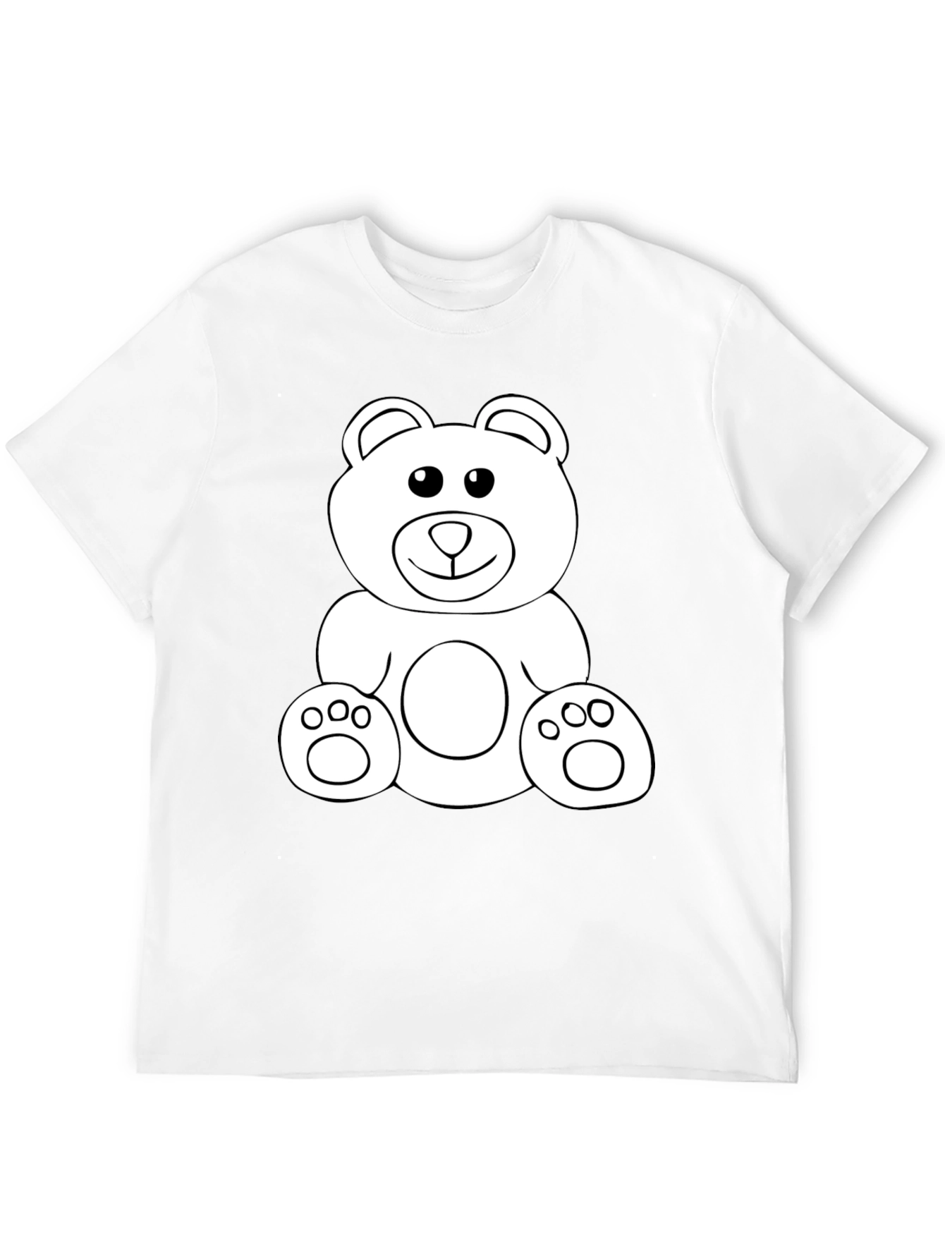 Teddy Bear Graphic Tee - Black Cotton Comfort