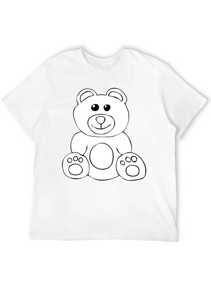 Teddy Bear Graphic Tee - Black Cotton Comfort