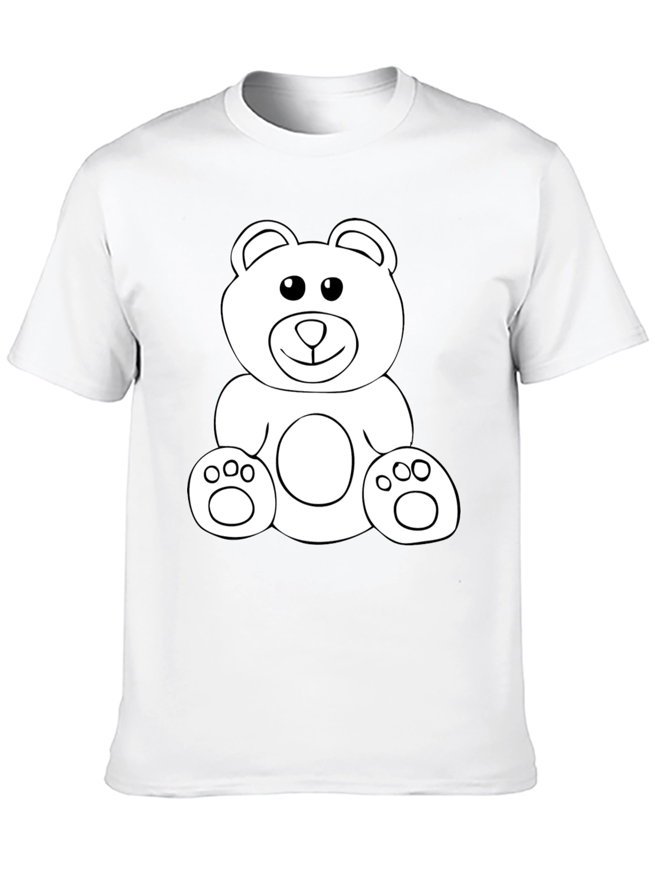 Teddy Bear Graphic Tee - Black Cotton Comfort