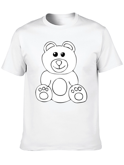 Teddy Bear Graphic Tee - Black Cotton Comfort