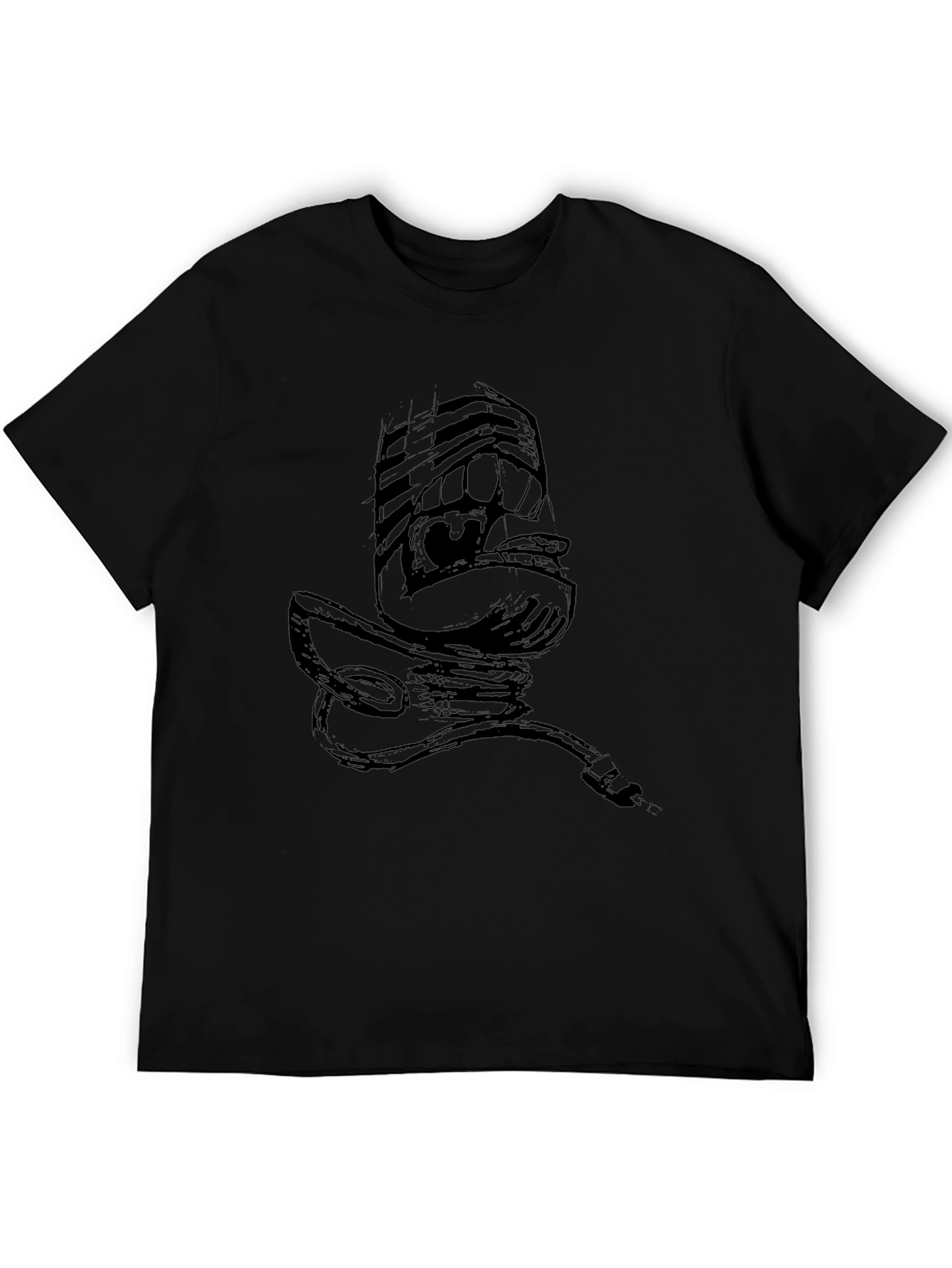 Abstract Sketch Art Black T-Shirt