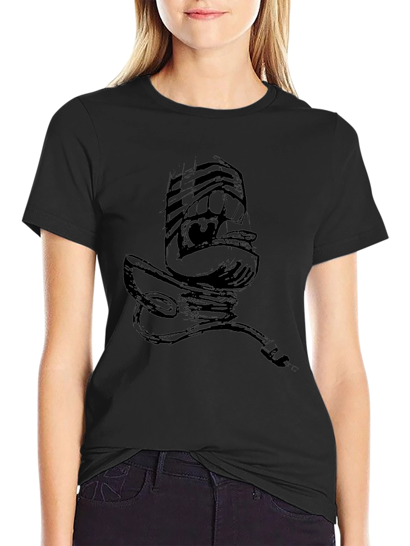 Abstract Sketch Art Black T-Shirt
