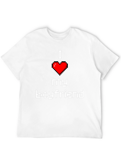 I Love My Boyfriend Pixel Heart T-Shirt