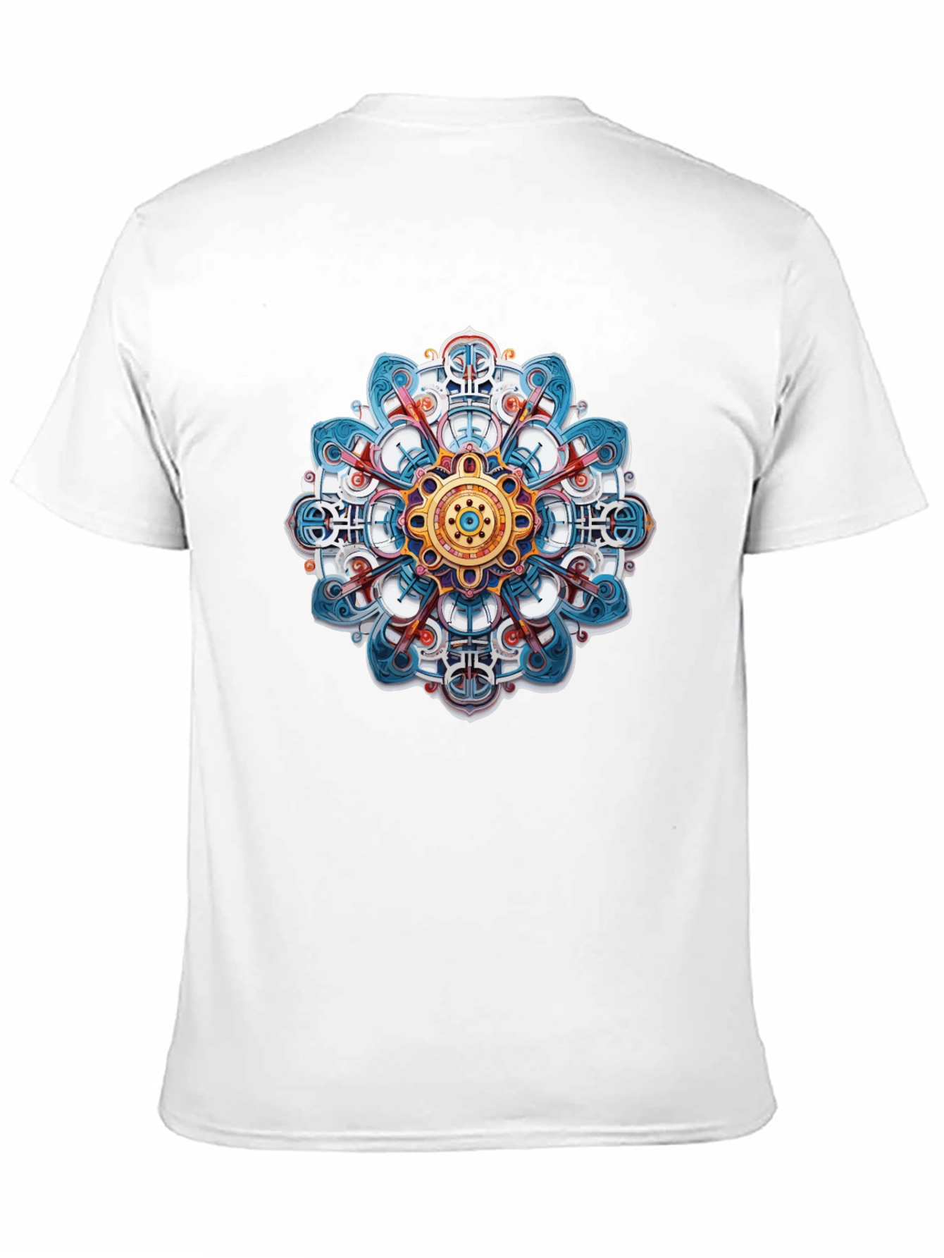 Abstract Mandala Graphic Print Black T-Shirt